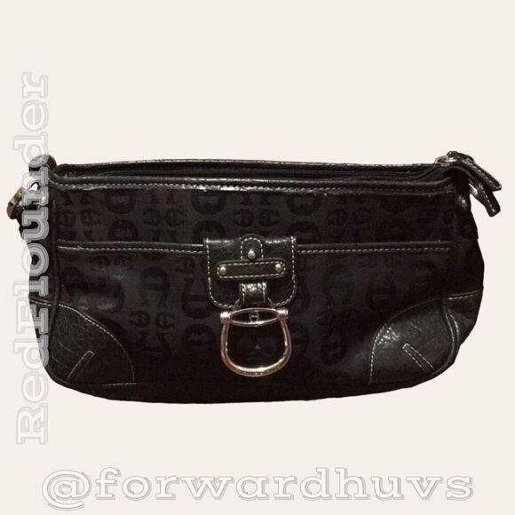 Eitienne Aigner Black Logo Purse - Good Preowned Condition - Picture 1 of 13